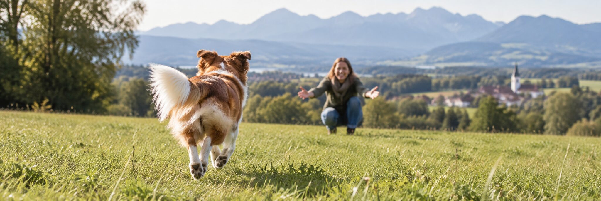 Rückruftraining mit einem Hund bei KYNOS in Holzkirchen